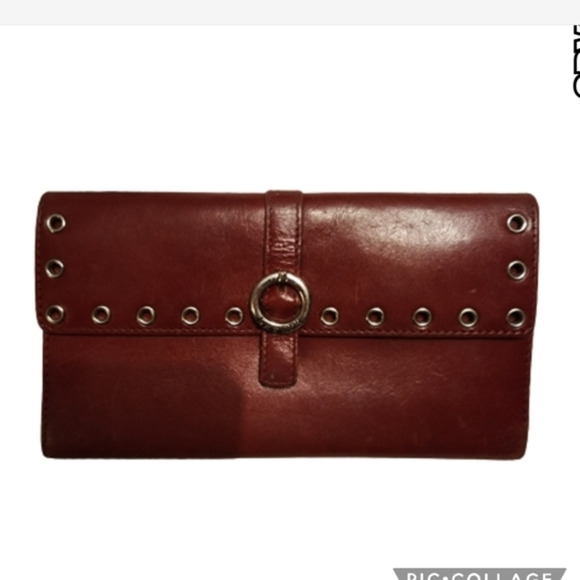 Lauren Ralph Lauren leather wallet claret l‎ - Picture 1 of 10
